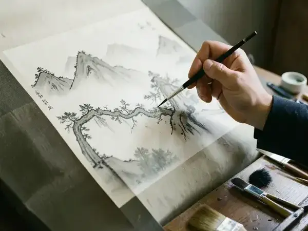 絵画修復の様子
