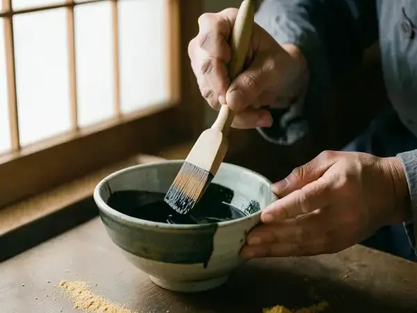 陶磁器修復の様子
