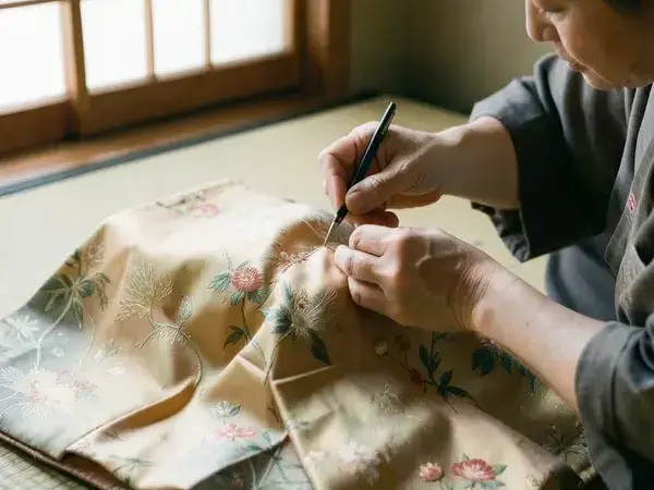 染織修復の様子